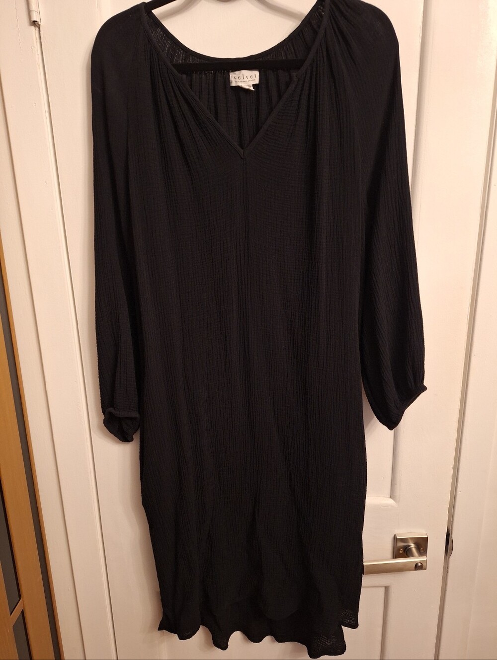 Velvet by Graham & Spencer Black Long-Sleeve V-Neck Dress